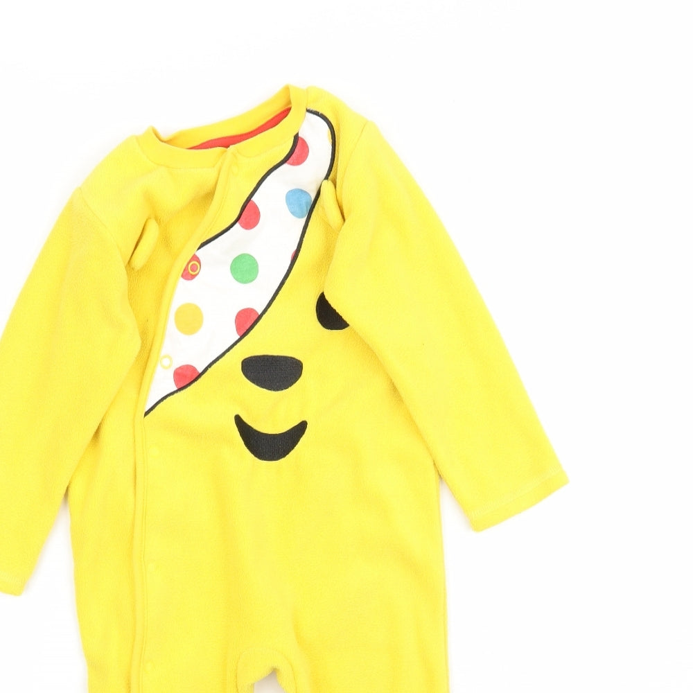 George Baby Yellow   Babygrow One-Piece Size 12-18 Months  - Pudsey Bear