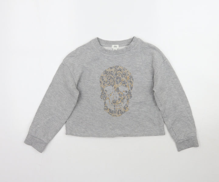 River Island Womens Grey   Pullover Sweatshirt   - Skull