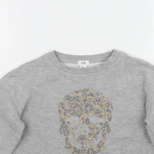 River Island Womens Grey   Pullover Sweatshirt   - Skull