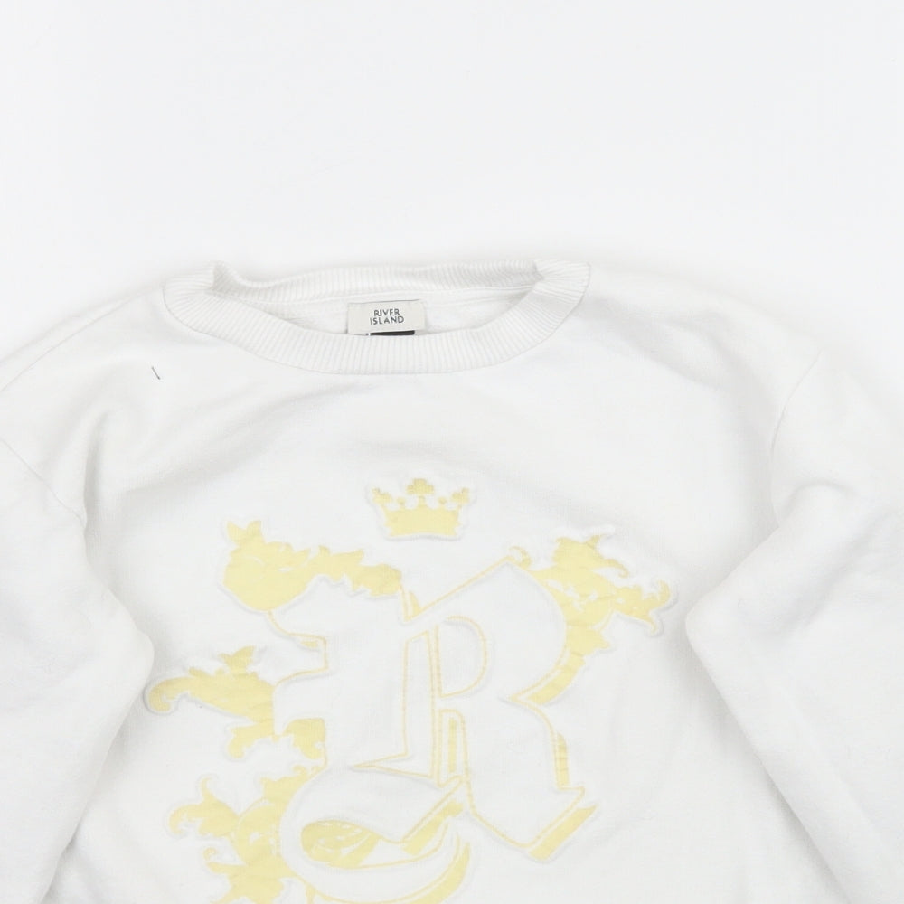 River Island Girls White   Pullover Sweatshirt Size 7-8 Years
