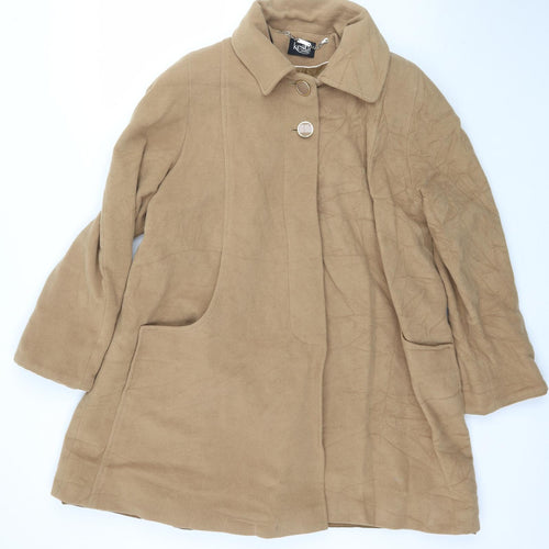 Kesta Womens Beige   Pea Coat Coat Size 12