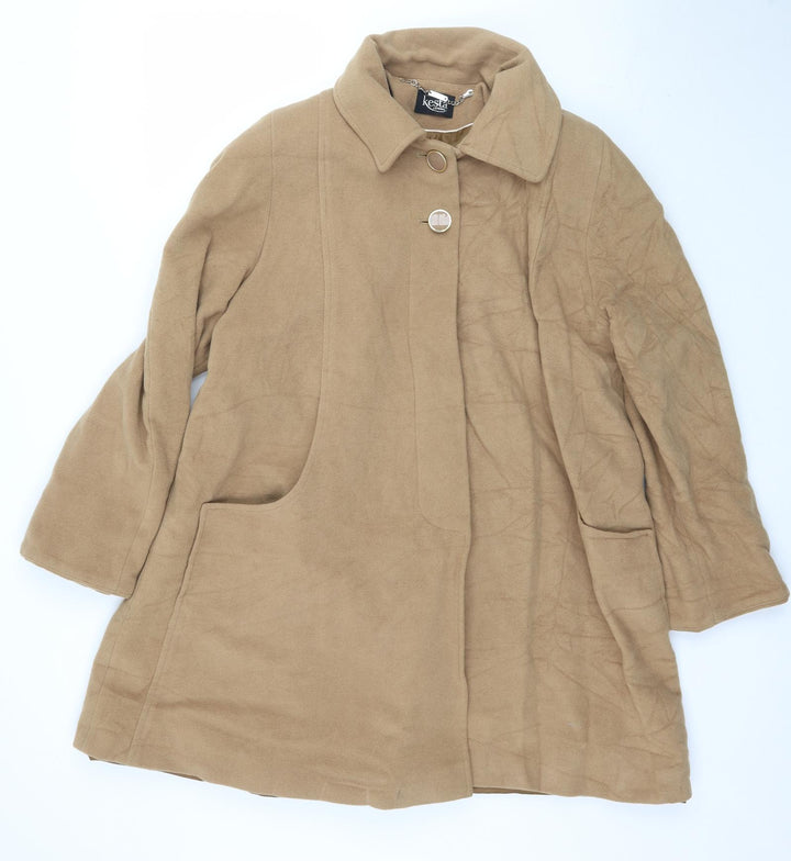 Kesta Womens Beige   Pea Coat Coat Size 12