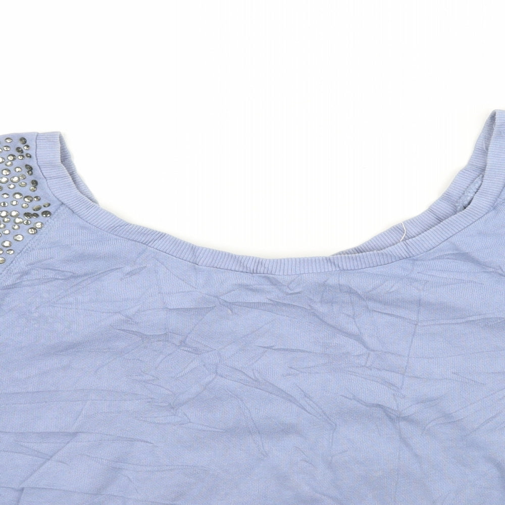 NEXT Womens Blue  Knit Basic Blouse Size 10