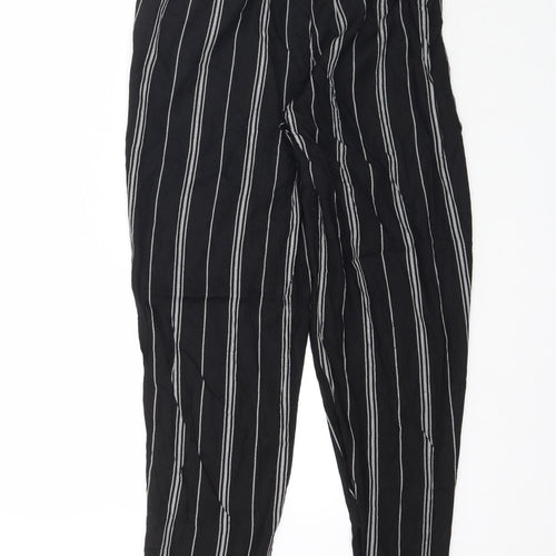 H&M Womens Black Striped  Trousers  Size 6 L27 in