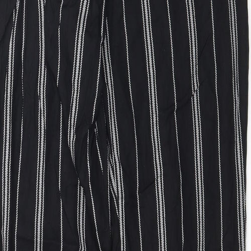 H&M Womens Black Striped  Trousers  Size 6 L27 in