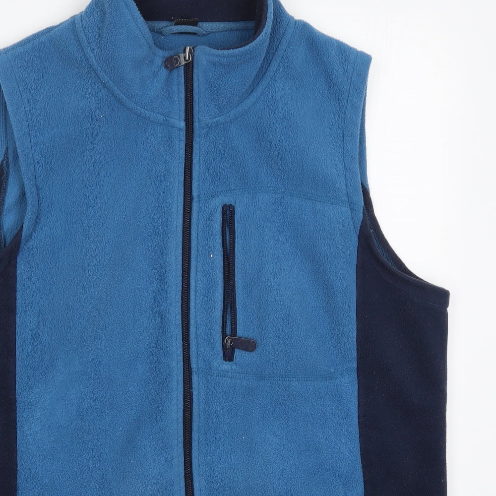 Cotton Traders Mens Blue  Fleece Gilet Jacket Size L
