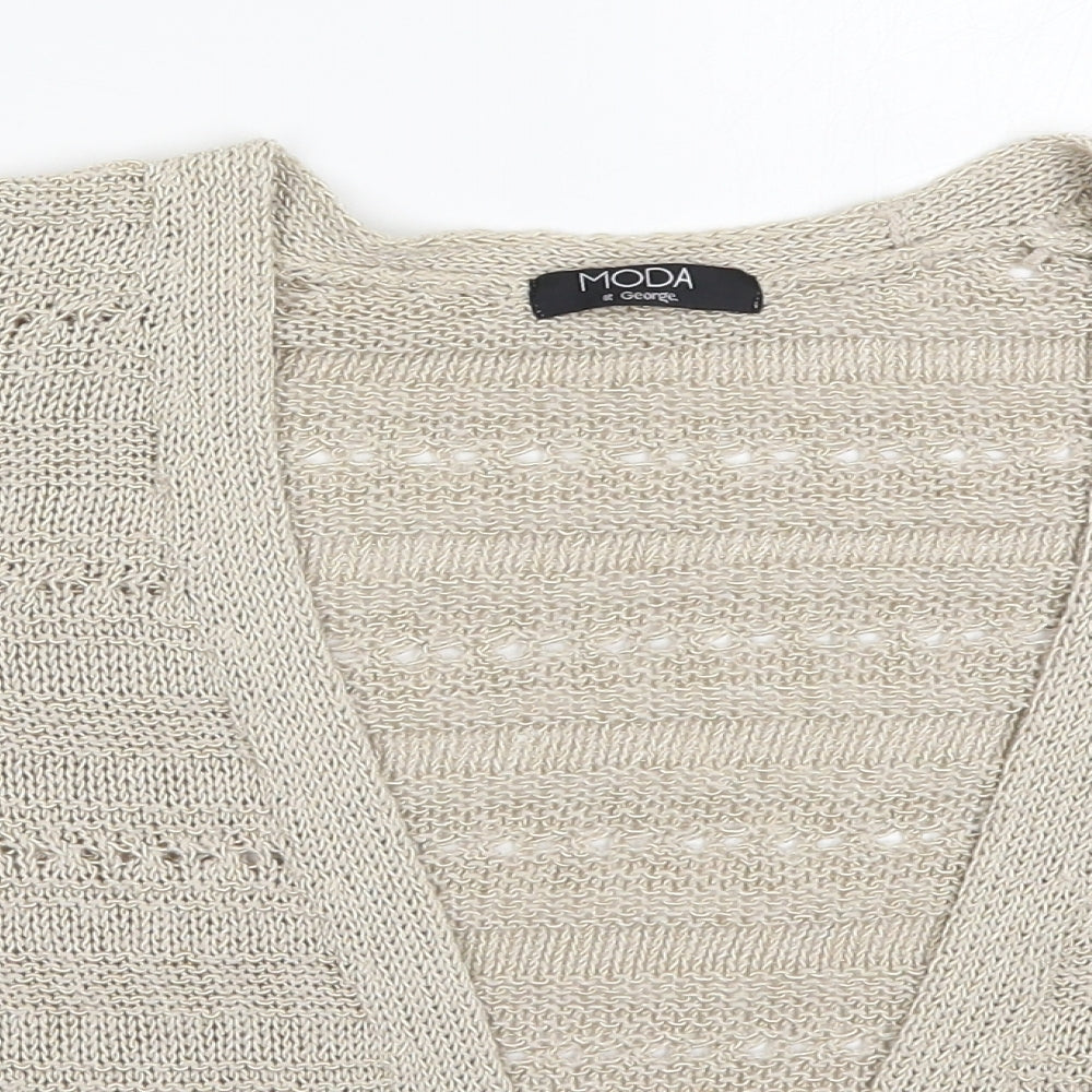 George Womens Beige  Knit Cardigan Jumper Size 18