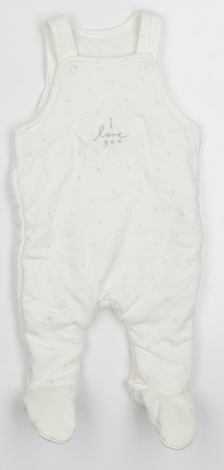 Mothercare Baby White   Romper One-Piece Size 0-3 Months  - Alphabet