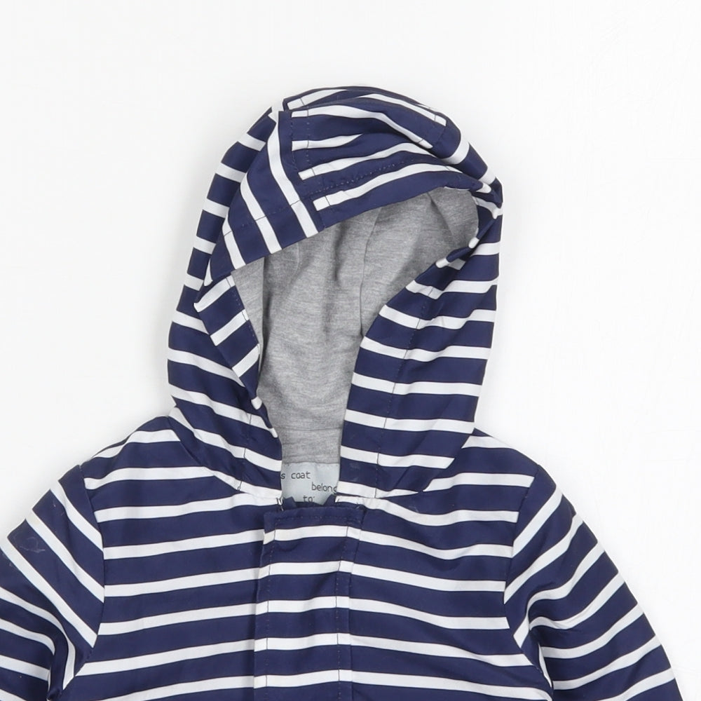 TU Baby Blue Striped  Basic Coat Coat Size 9-12 Months