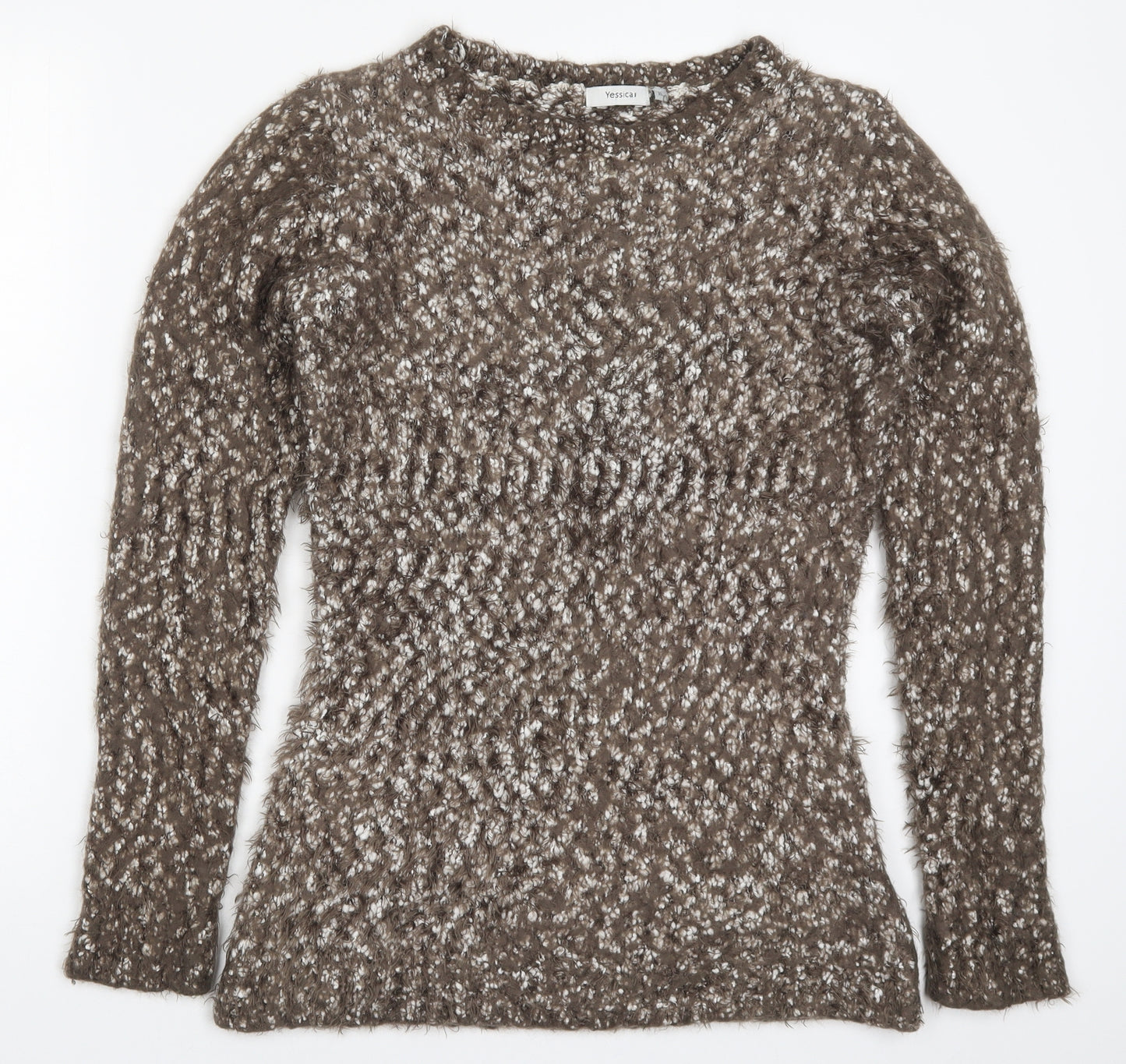 Yessica Womens Brown  Knit Pullover Jumper Size XL