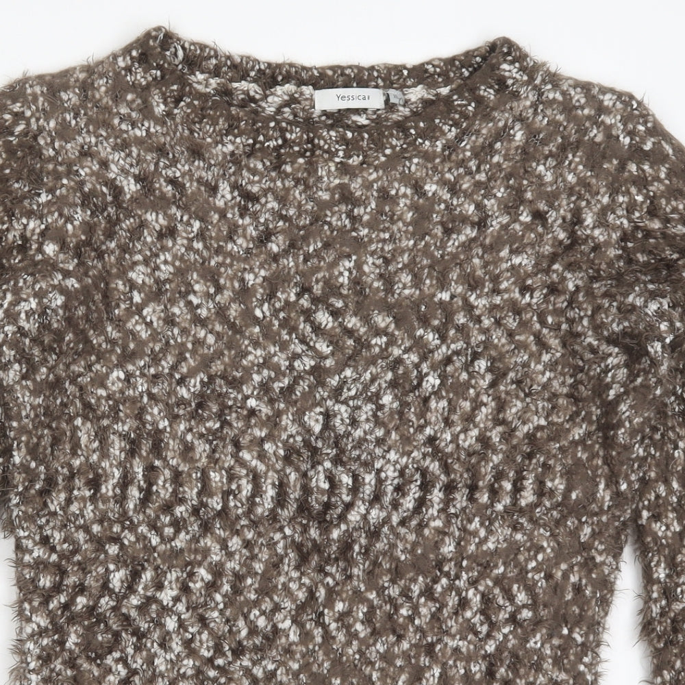Yessica Womens Brown  Knit Pullover Jumper Size XL