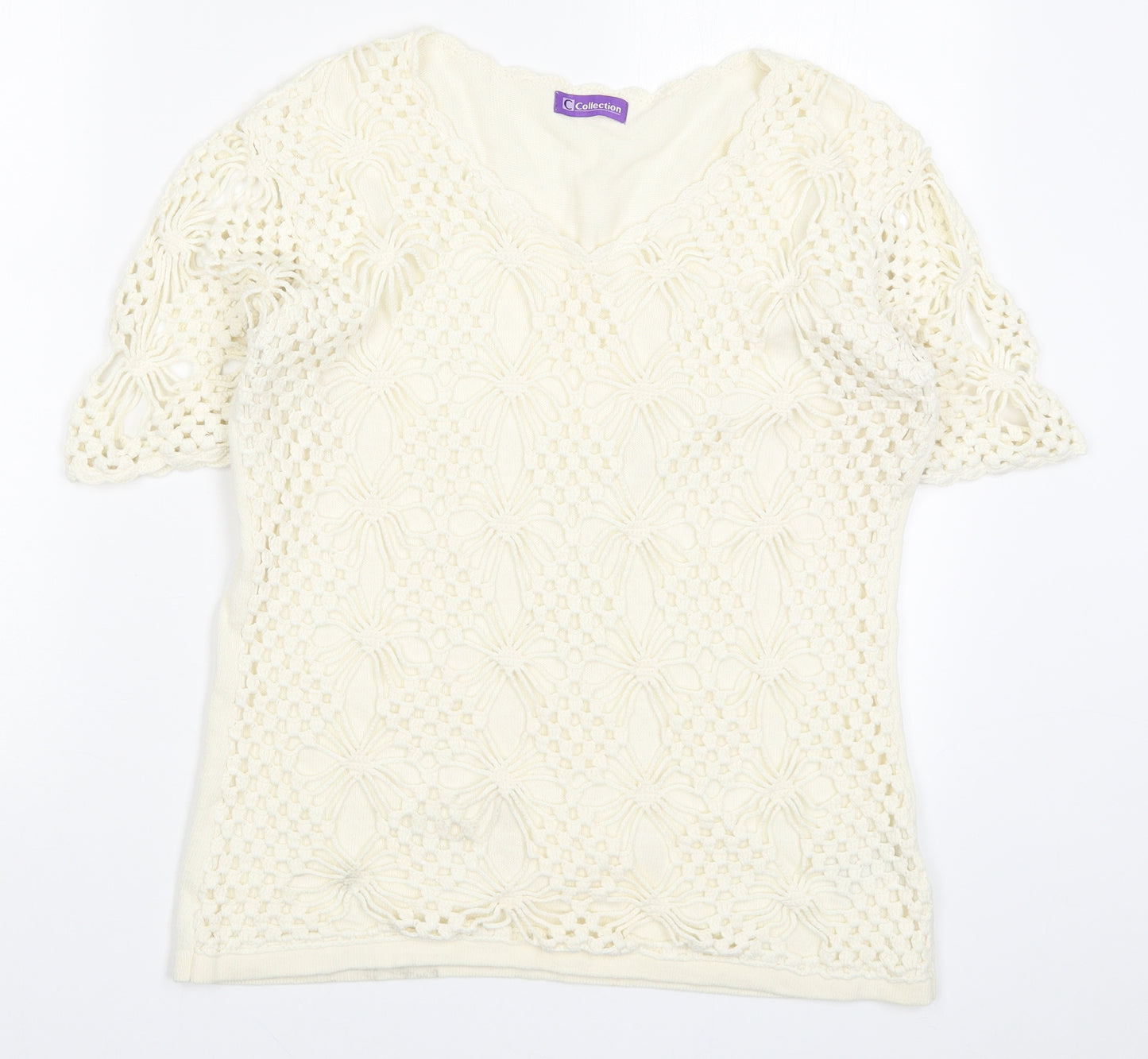 Collection Womens Beige  Knit Pullover Jumper Size 14