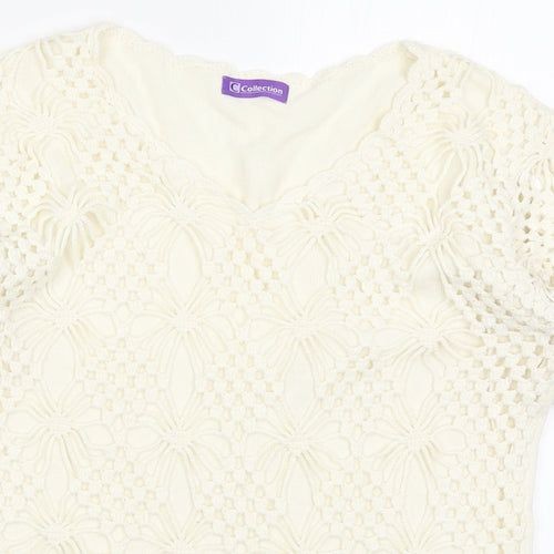 Collection Womens Beige  Knit Pullover Jumper Size 14