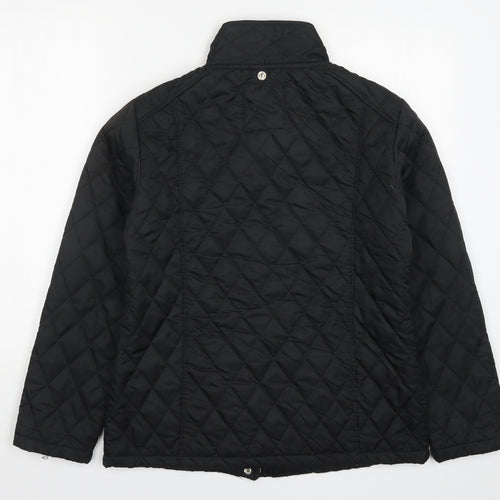 Malaika Womens Black   Quilted Coat Size L