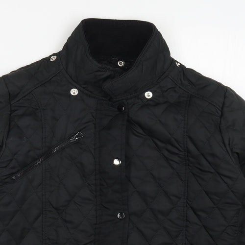 Malaika Womens Black   Quilted Coat Size L