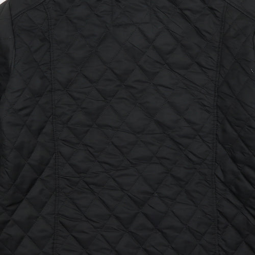 Malaika Womens Black   Quilted Coat Size L