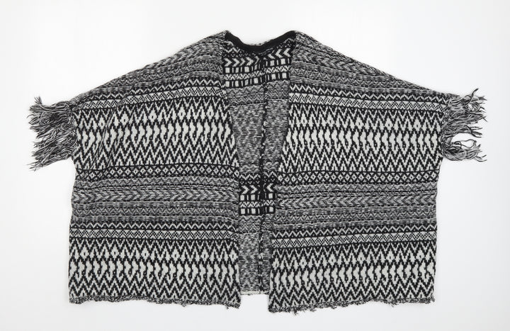 Dorothy Perkins Womens Black Geometric Knit Cardigan Jumper Size S