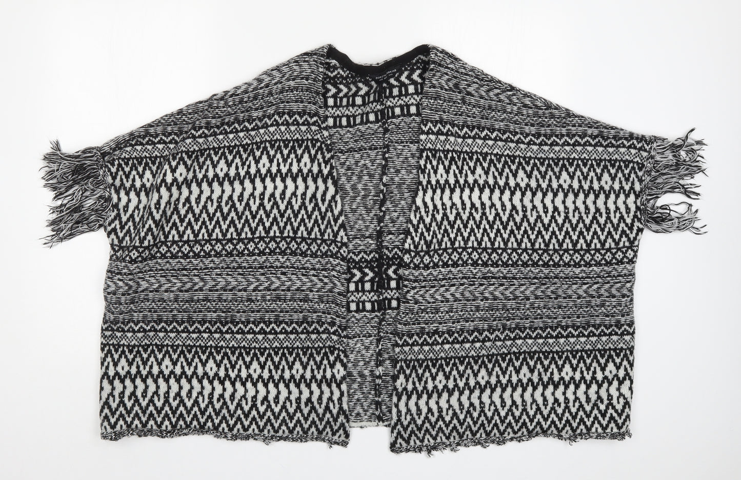 Dorothy Perkins Womens Black Geometric Knit Cardigan Jumper Size S