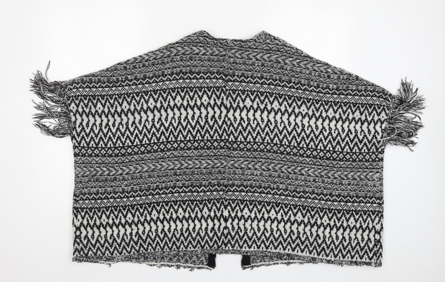 Dorothy Perkins Womens Black Geometric Knit Cardigan Jumper Size S
