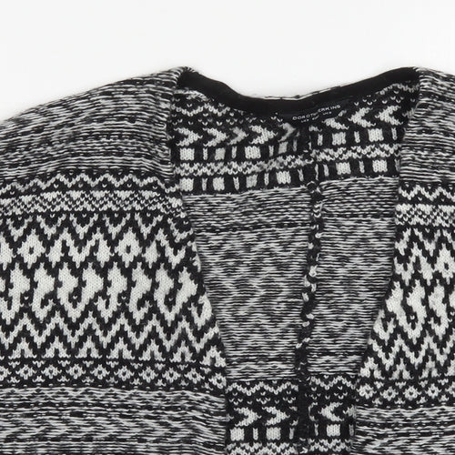 Dorothy Perkins Womens Black Geometric Knit Cardigan Jumper Size S