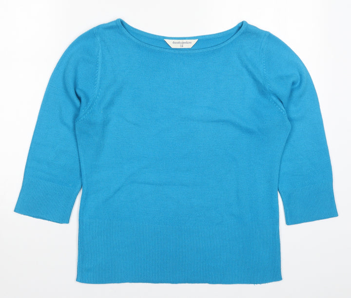 Dorothy Perkins Womens Blue Knit Pullover Jumper Size 14