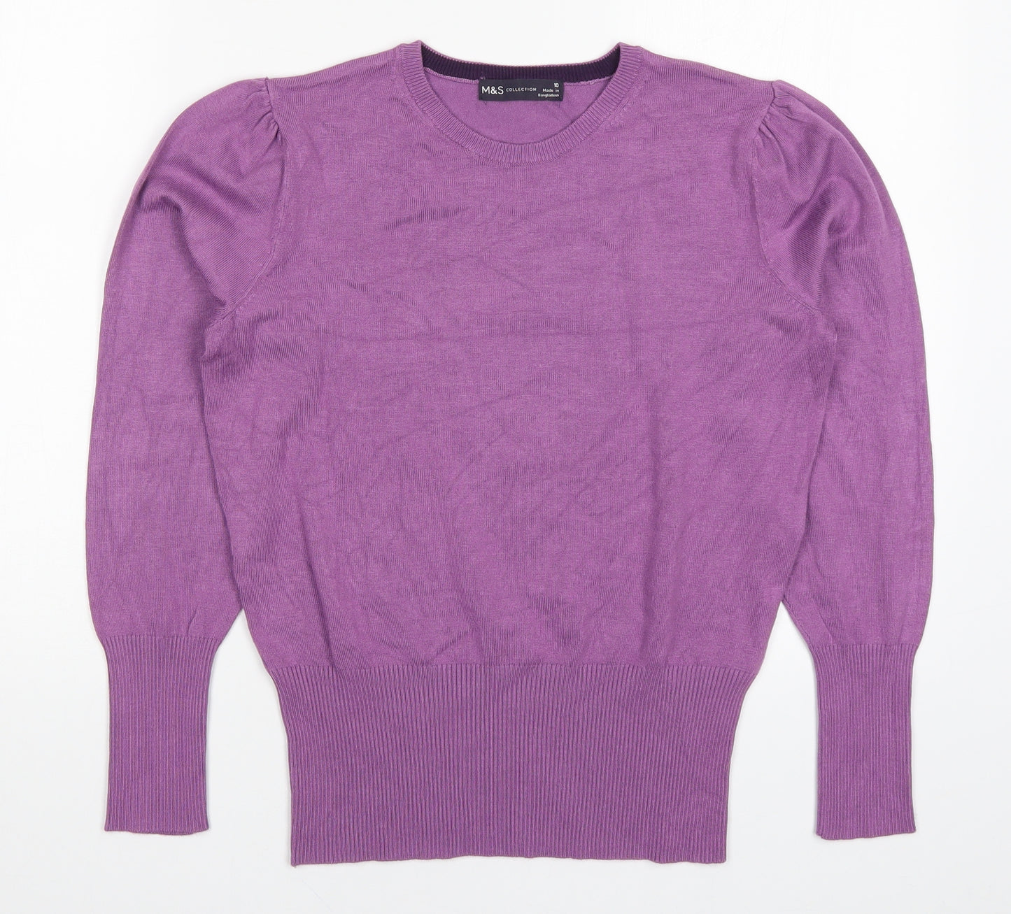 Marks and Spencer Womens Purple  Knit Pullover Jumper Size 10