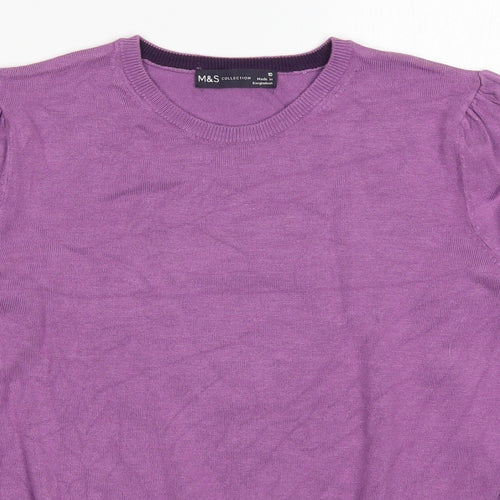 Marks and Spencer Womens Purple  Knit Pullover Jumper Size 10