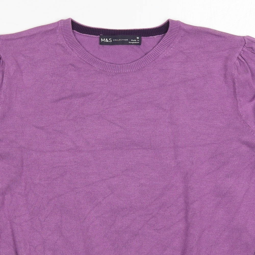 Marks and Spencer Womens Purple  Knit Pullover Jumper Size 10