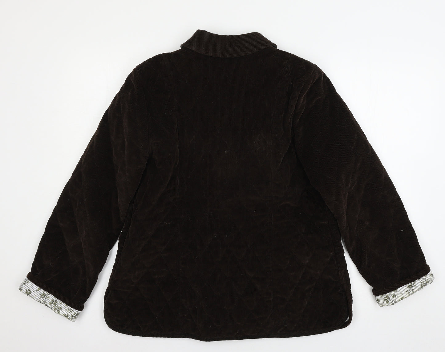 Aquascutum Womens Brown  Corduroy Quilted Jacket Size L