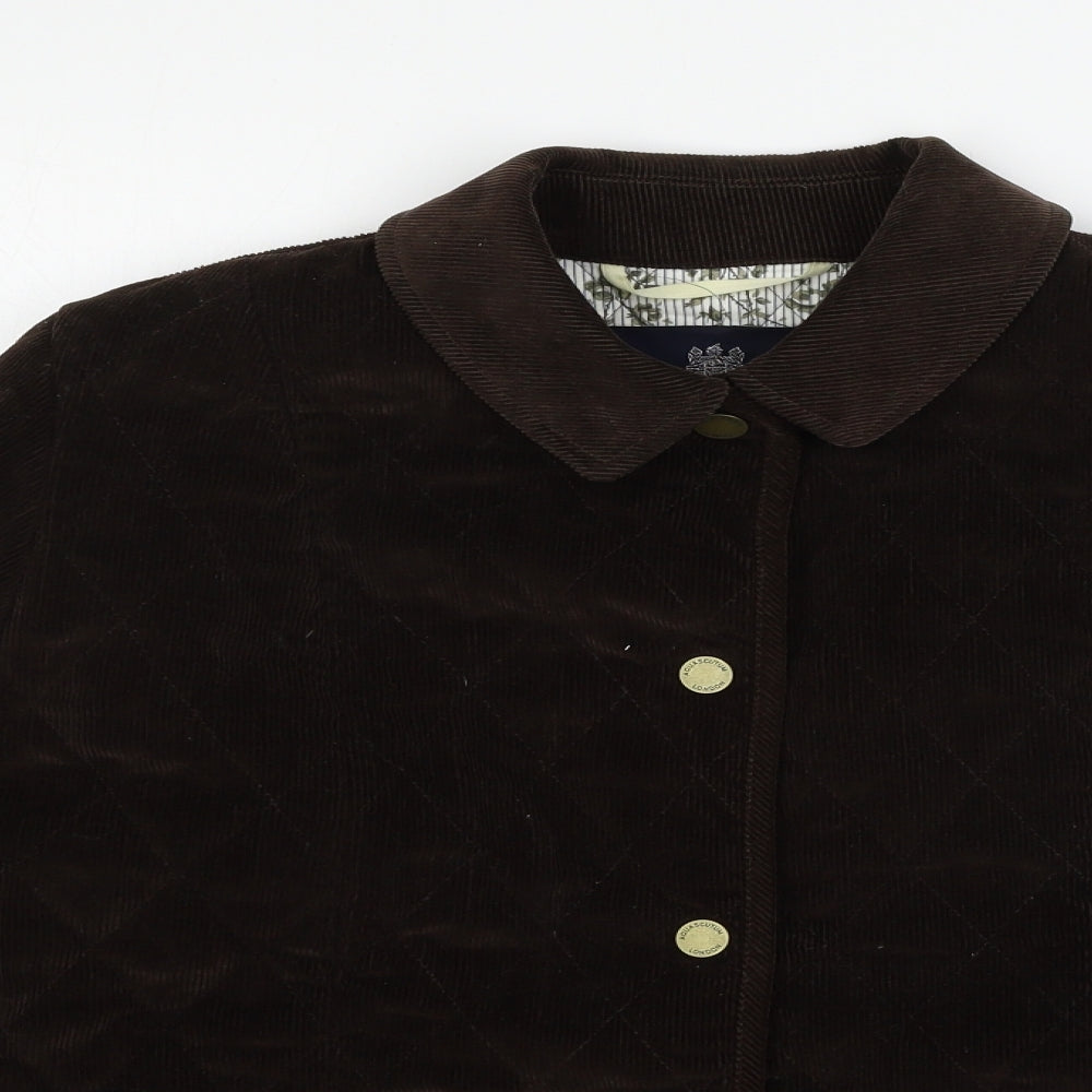 Aquascutum Womens Brown  Corduroy Quilted Jacket Size L
