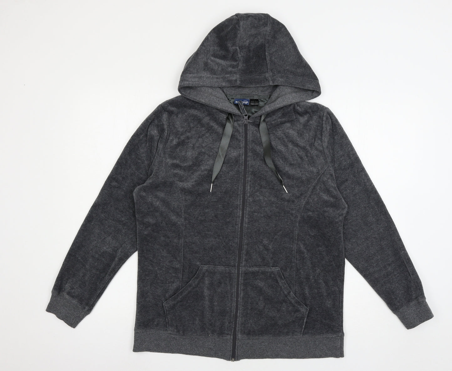 ESMARA Womens Grey  Velour Full Zip Hoodie Size 18