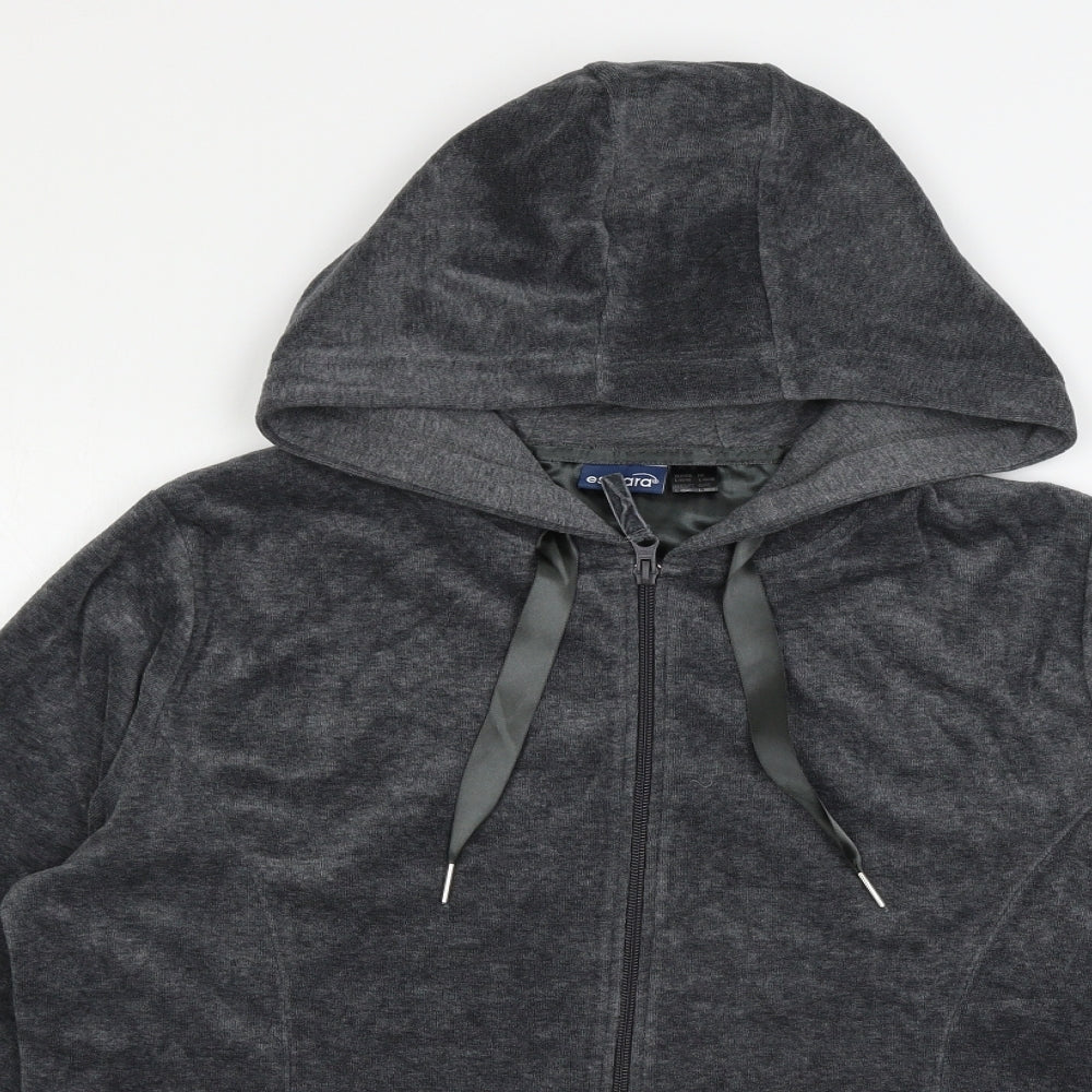 ESMARA Womens Grey  Velour Full Zip Hoodie Size 18