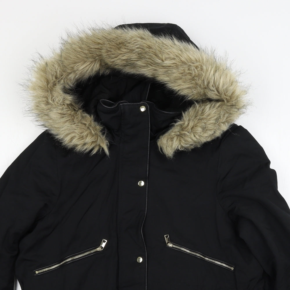 Zara Womens Black   Parka Coat Size M