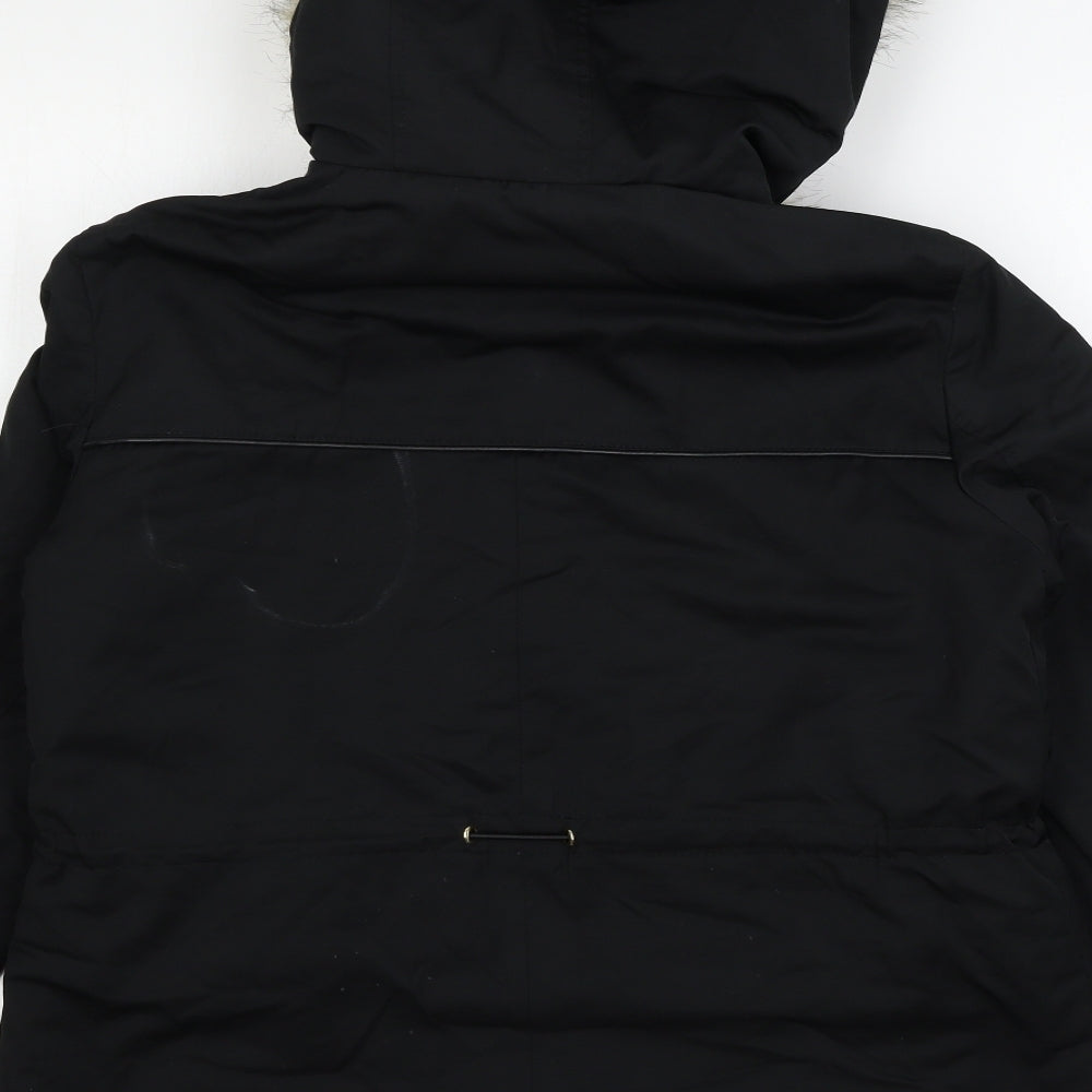 Zara Womens Black   Parka Coat Size M