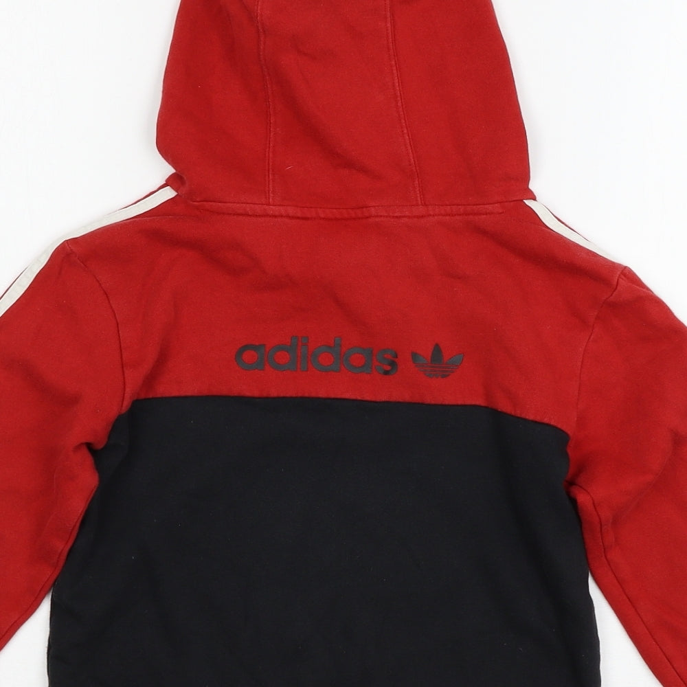 adidas Boys Red  Jersey Pullover Hoodie Size 7-8 Years