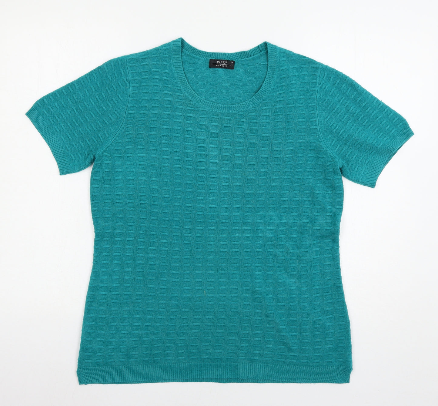 Papaya Womens Blue  Knit Basic T-Shirt Size 14