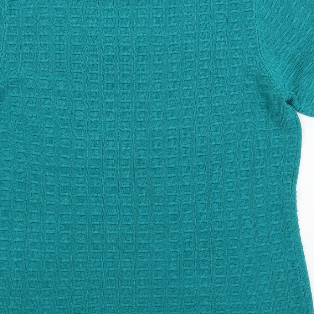Papaya Womens Blue  Knit Basic T-Shirt Size 14