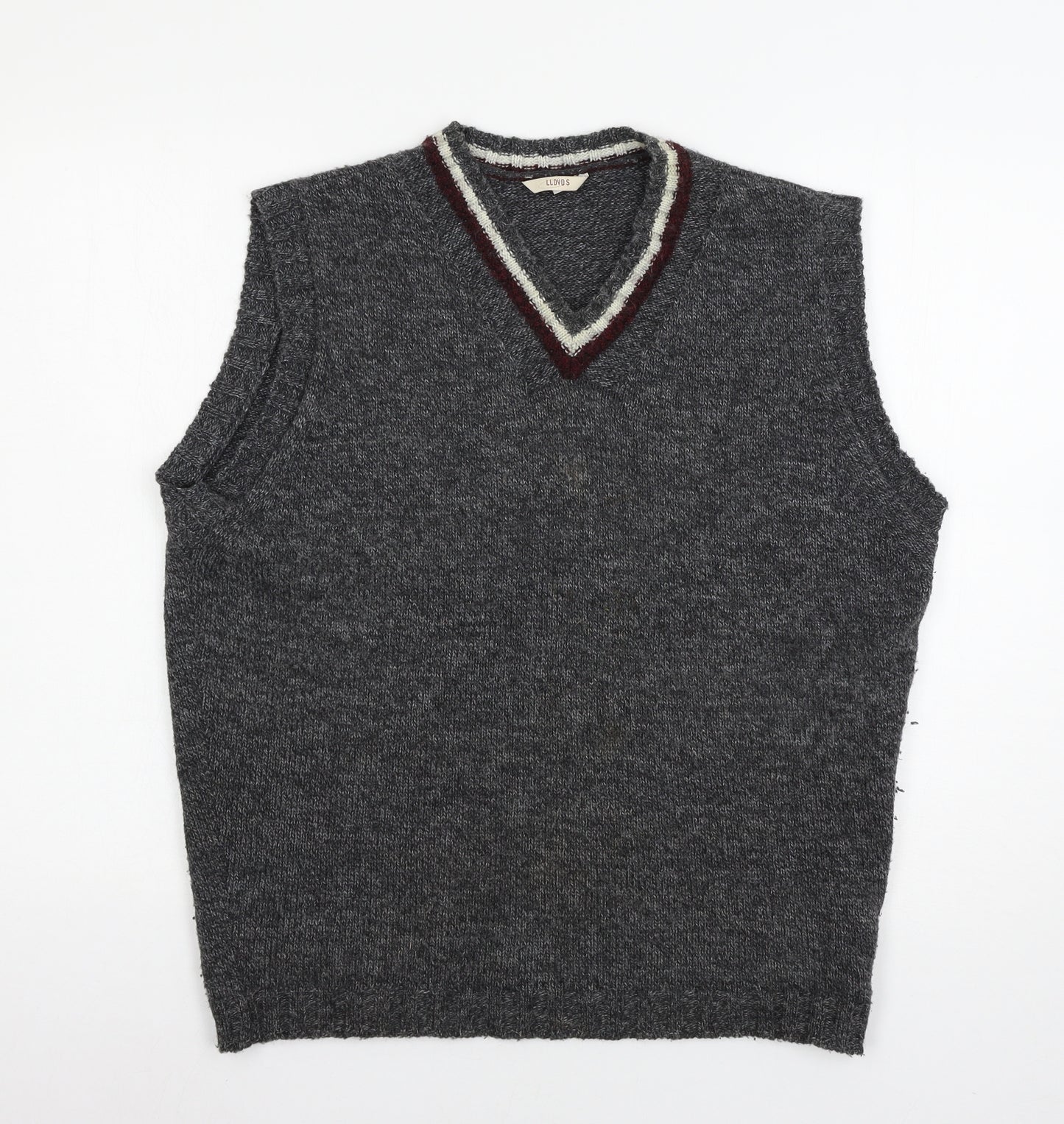 Lloyds Mens Grey Striped Knit Pullover Jumper Size S