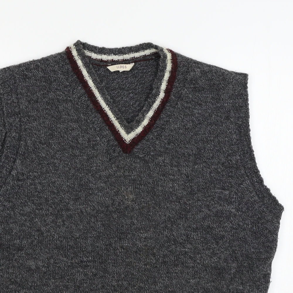 Lloyds Mens Grey Striped Knit Pullover Jumper Size S
