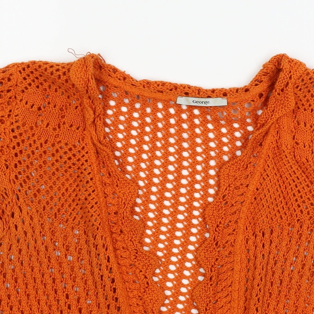 George Womens Orange  Knit Cardigan Jumper Size 18