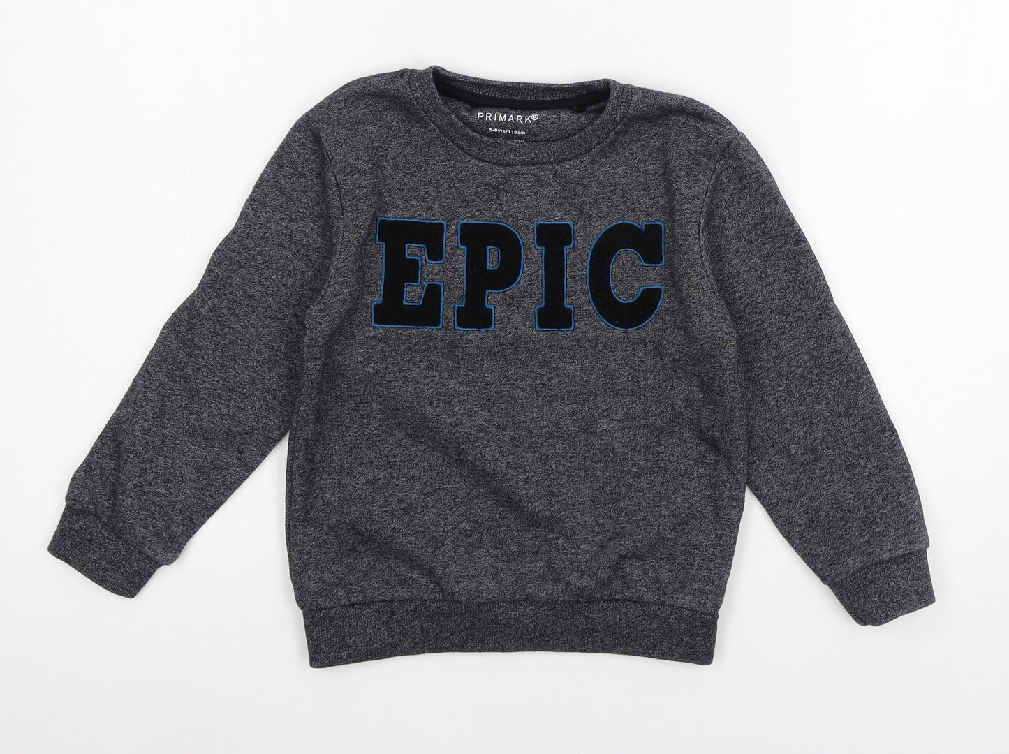 Primark Boys Blue Geometric Jersey Pullover Sweatshirt Size 5-6 Years  - Epic