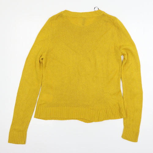 H&M Womens Yellow  Knit Pullover Jumper Size S