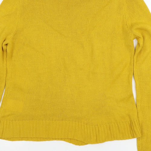H&M Womens Yellow  Knit Pullover Jumper Size S