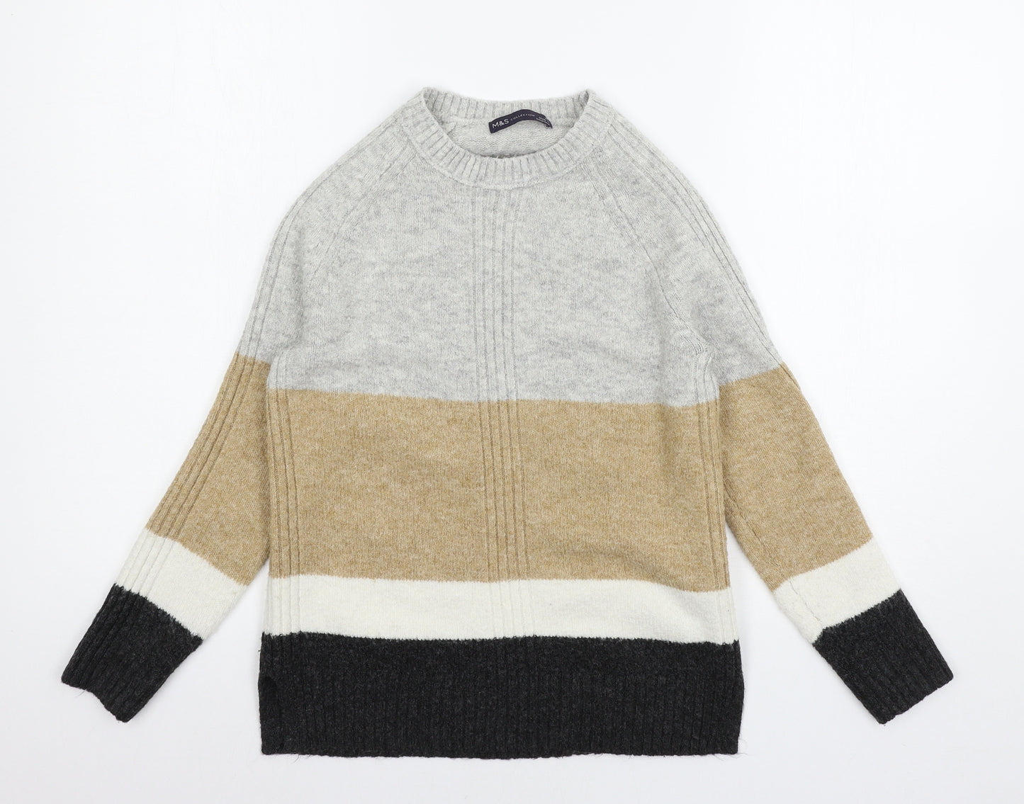 Marks and Spencer Womens Multicoloured Striped Knit Pullover Jumper Size XS