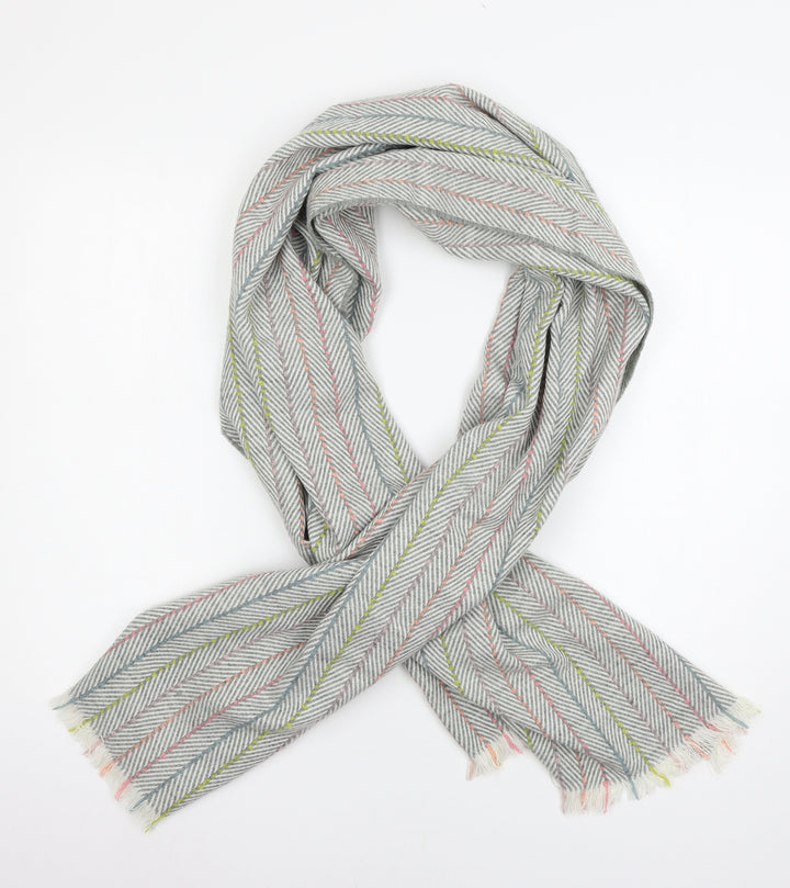 Oasis Womens Grey Striped Knit Scarf