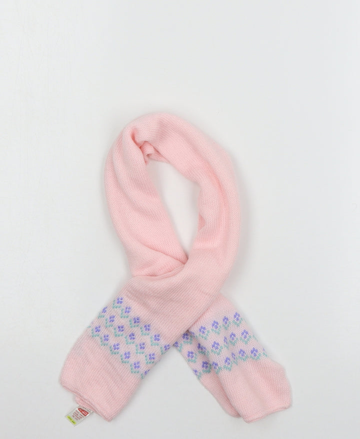 St Michael Girls Pink Knit Rectangle Scarf Scarves & Wraps One Size