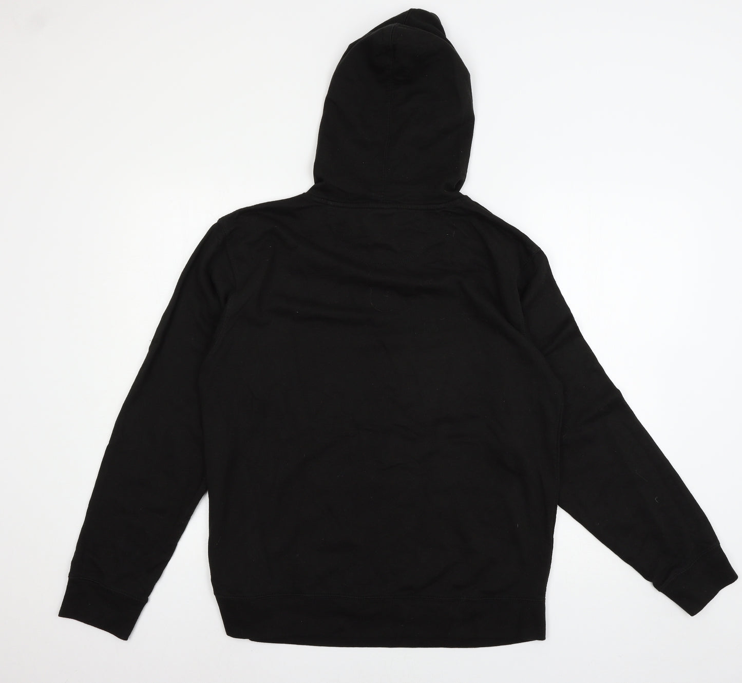 Delta Fleece Mens Black  Jersey Pullover Hoodie Size L