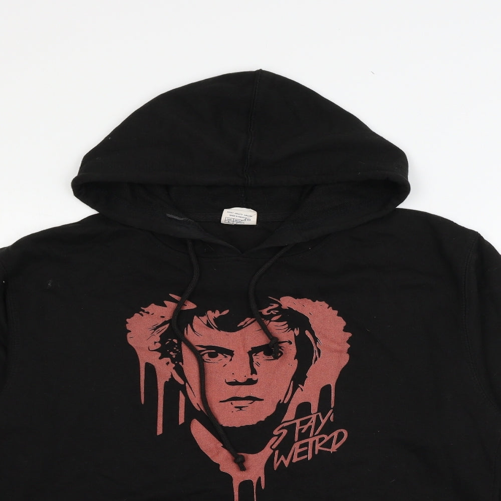 Delta Fleece Mens Black  Jersey Pullover Hoodie Size L