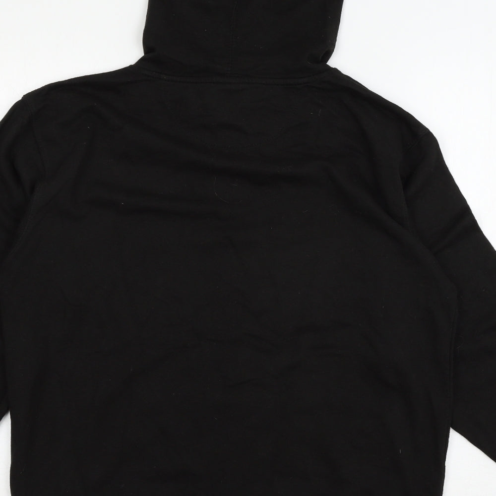 Delta Fleece Mens Black  Jersey Pullover Hoodie Size L
