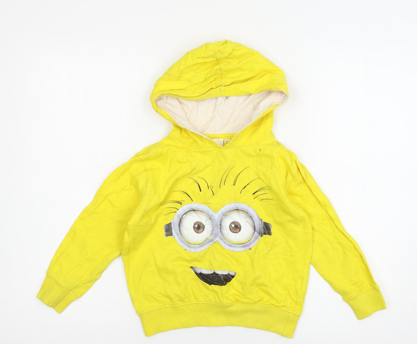 Despicable Me Boys Yellow  Jersey Pullover Hoodie Size 6-7 Years  - Mino